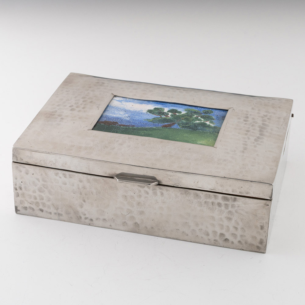 Sheffield Pewter Box with Enamel