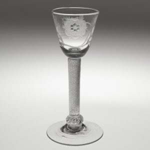 Jacobite Wine Glass with Air Twist Stem c1750 - Engraver A