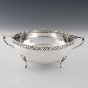 A E Jones Arts and Crafts Silver Footed Bowl Birmingham 1934