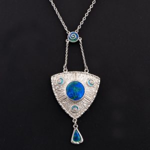 Charles Horner Silver and Enamel Pendant Necklace 1910