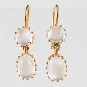 9ct Gold and Moonstone Drop Earrings
