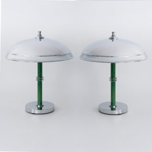 Pair of Art Deco Lamps with Bakelite Stems c1935