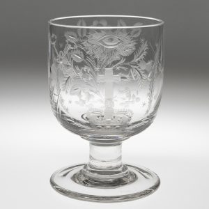 Rummer Glass With Friendly Society and Union Engraving c1900