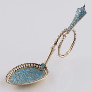 Scandinavian Guilloche Silver Spoon c1910
