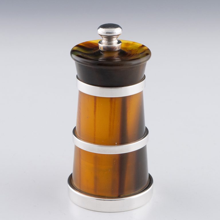 Faux Tortoiseshell and Silver Pepper Mill 2000