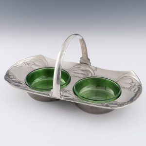 Archibald Knox Tudric Pewter Condiment Basket c1902