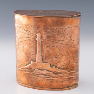 Herbert Dyer Tea Caddy - Repousse Copper c1925