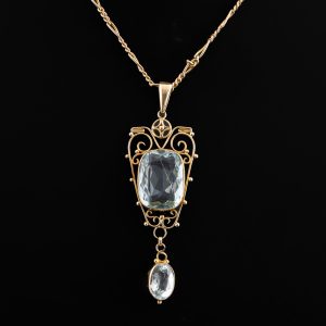Liberty Jewellery - 15ct Gold and Aquamarine Pendant c1910