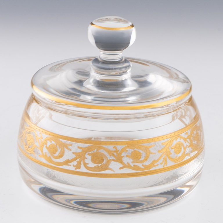 St Louis Thistle Pattern Powder Jar Mid 20th Century