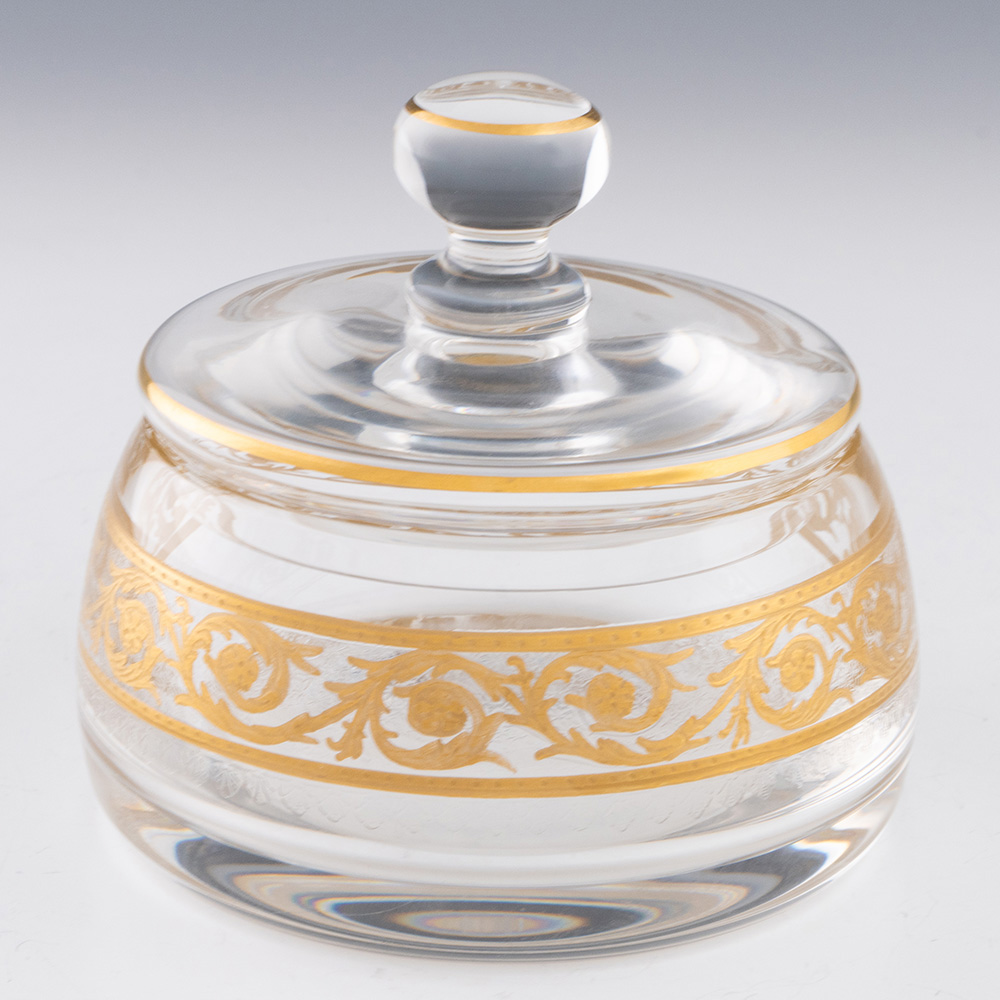 St Louis Thistle Pattern Powder Jar Mid 20th Century