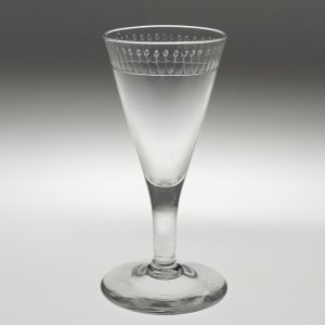 Georgian Gin Glass with Engraving and Plain Stem c1780