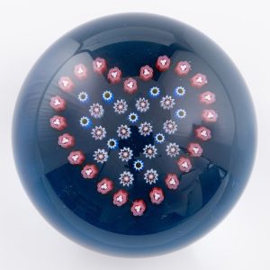 Baccarat Paperweight Millefiori Heart 1996