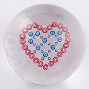 Baccarat Paperweight Millefiori Heart 1996