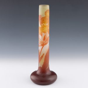 Emile Galle Cameo Glass Vase - Art Nouveau c1910