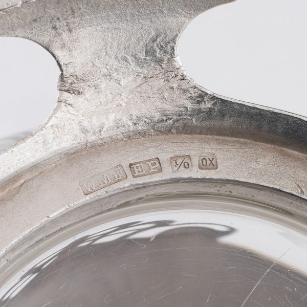 WMF Silver Plate Biscuit Box with Peacock Decoration c1905