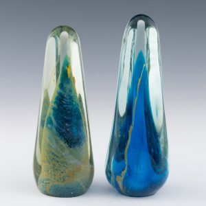 Two Mdina Glass Obelisks with Signatures 1975-80