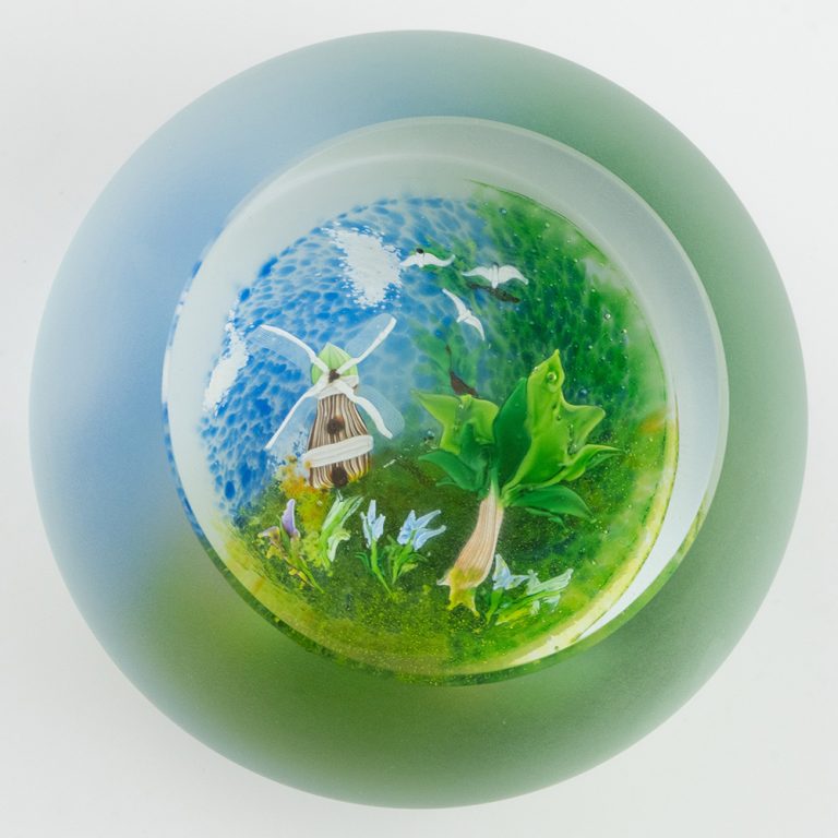 Alan Scott Paperweight with John Spittal Windmill 1/1 c2000