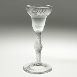 Possible Acrostic Jacobite Wine Glass - Air Twist Stem c1750