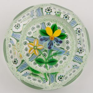 John Deacons Paperweight Lampwork Flowers Millefiori 1980