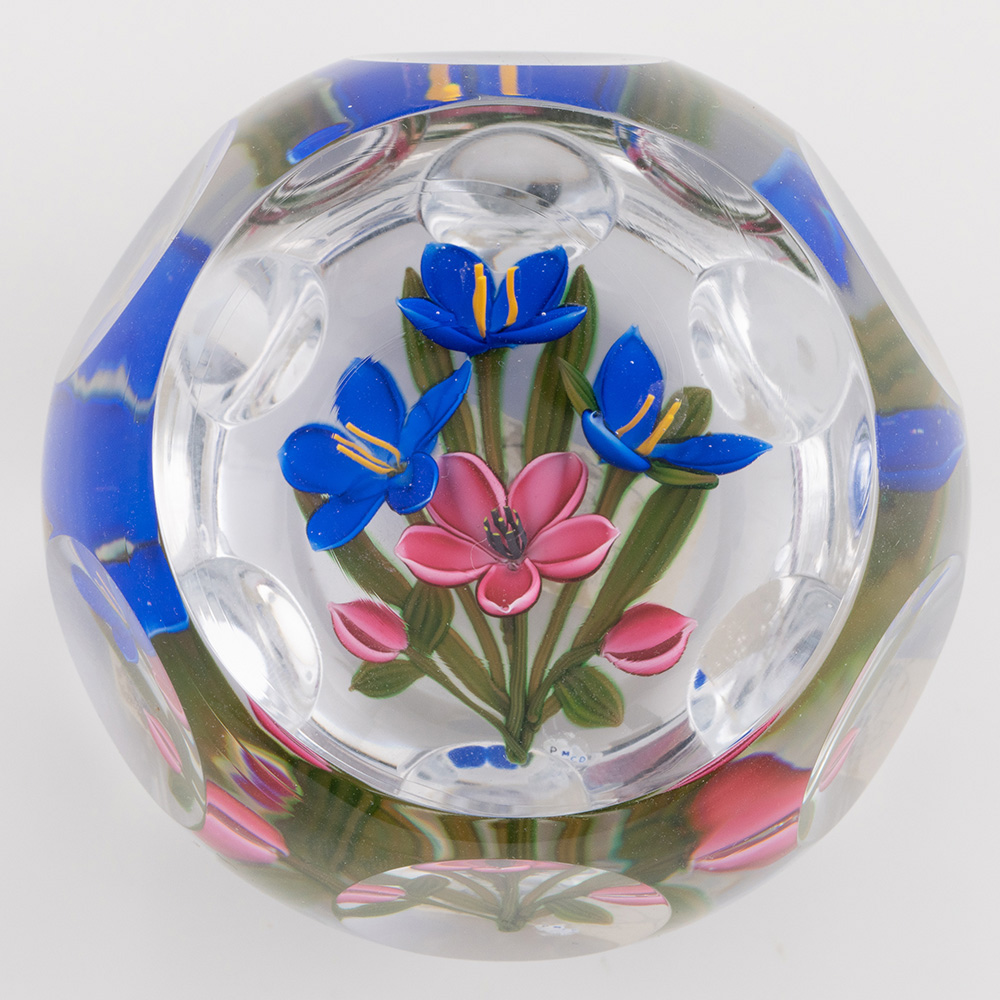 Peter McDougal Paperweight Lampwork Flowers c2005