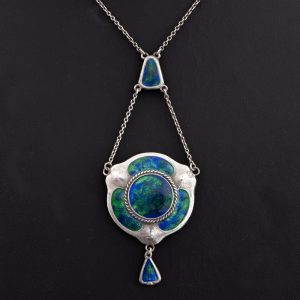 Charles Horner Silver and Enamel Pendant Necklace 1910