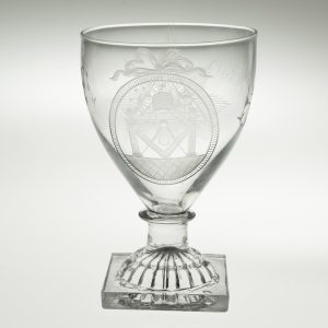 Masonic Engraved Rummer Glass - Lemon Squeezer Foot c1810