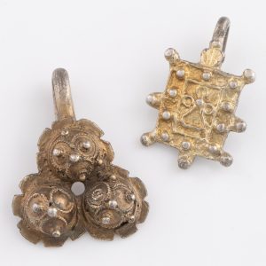Antique Clothes Fasteners - Post Medieval Silver Gilt c1600