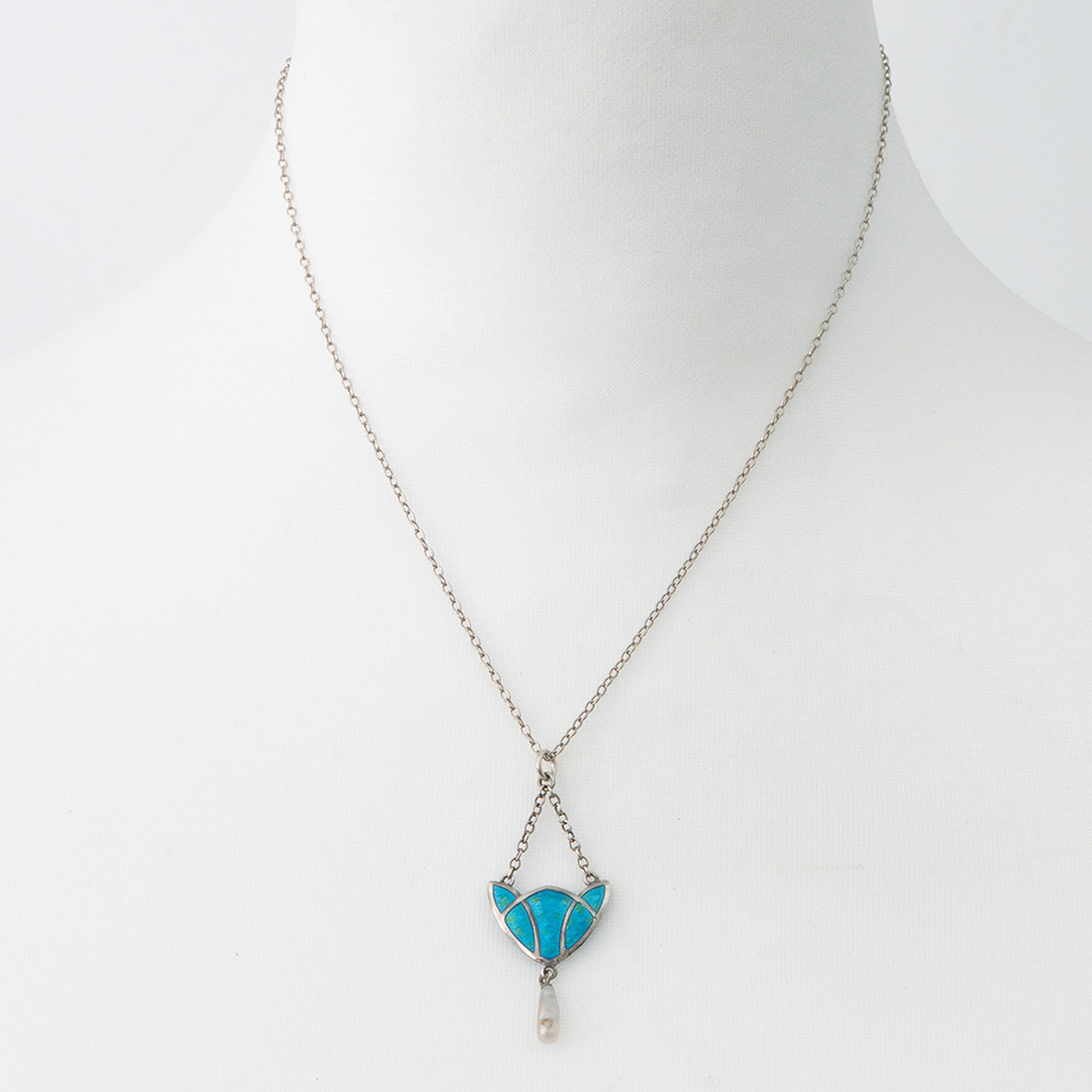 Arts and Crafts Silver and Enamel Pendant c1905
