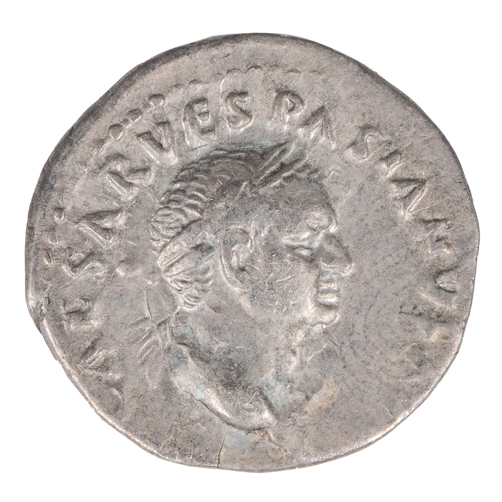 Emperor Vespasian Silver Denarius, Pax, AD70