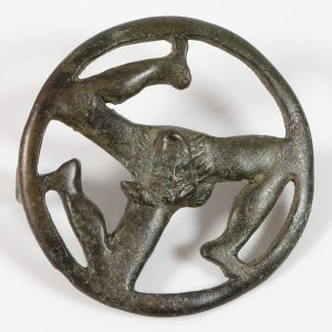 Roman Bronze Triskele & Medusa Disc Brooch 1st Century
