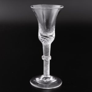 Georgian Wine Glass - Air Twist Stem and Vermicular Collar