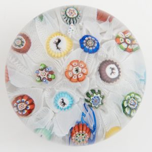 Baccarat Paperweight with Gridels on a Muslin Ground 1848