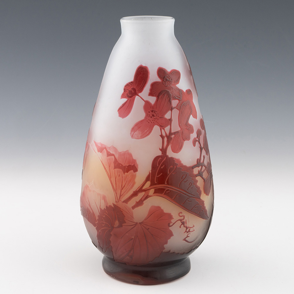 Galle Vase Emile Galle Cameo Glass Vase c1920