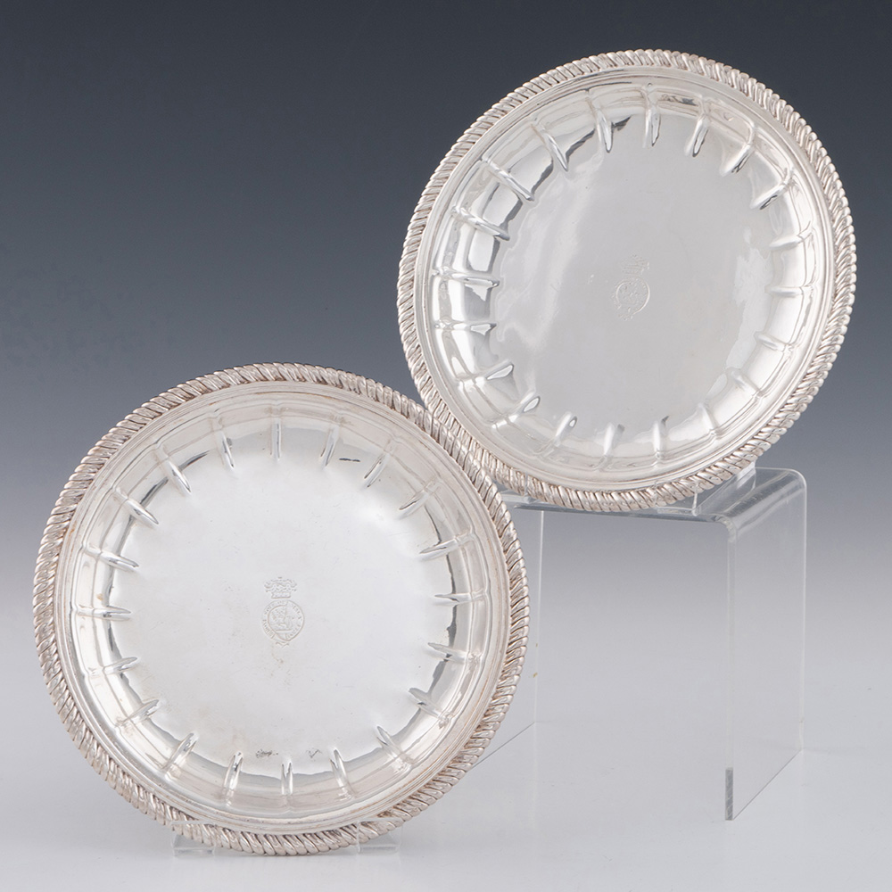 Silver Bottle Coasters with Honi Soit Crest London 1771