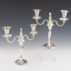 Pair of Cast Sterling Silver Candelabra London 1966