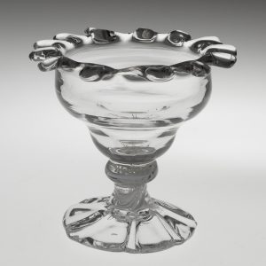 Dog Tooth Georgian Sweetmeat Glass Opaque Twist Stem c1760