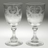 Pair of Engraved Victorian Marriage Glasses c1880
