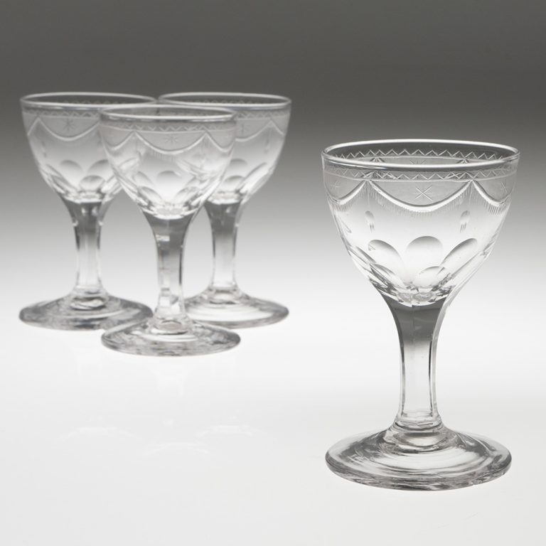 Set of Four Late Georgian Port Glasses c1830