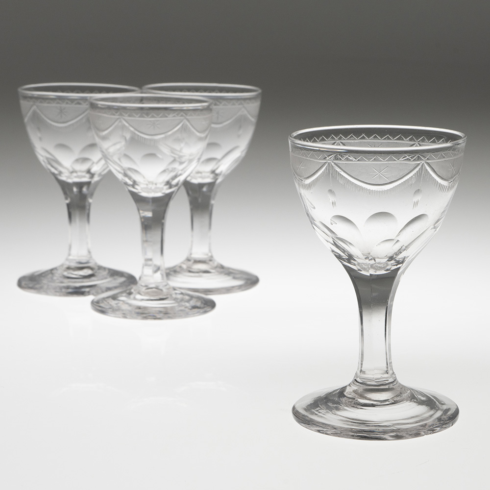 Set of Four Late Georgian Port Glasses c1830