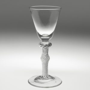 Georgian Wine Glass with Double Knop Air Twist Stem c1750