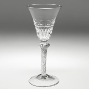 Georgian Wine Glass with Moulded Bowl and Air Twist Stem C1750