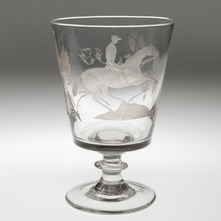 19th Century Rummer Glass with Engraving c1840
