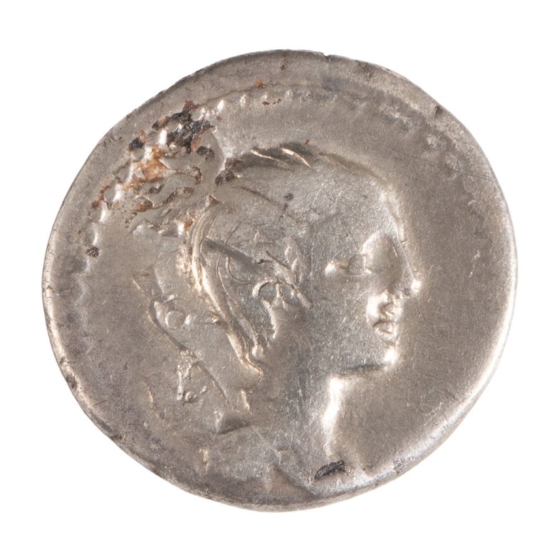 Roman Republic Silver Denarius, C. Postumius, Hound 71BC