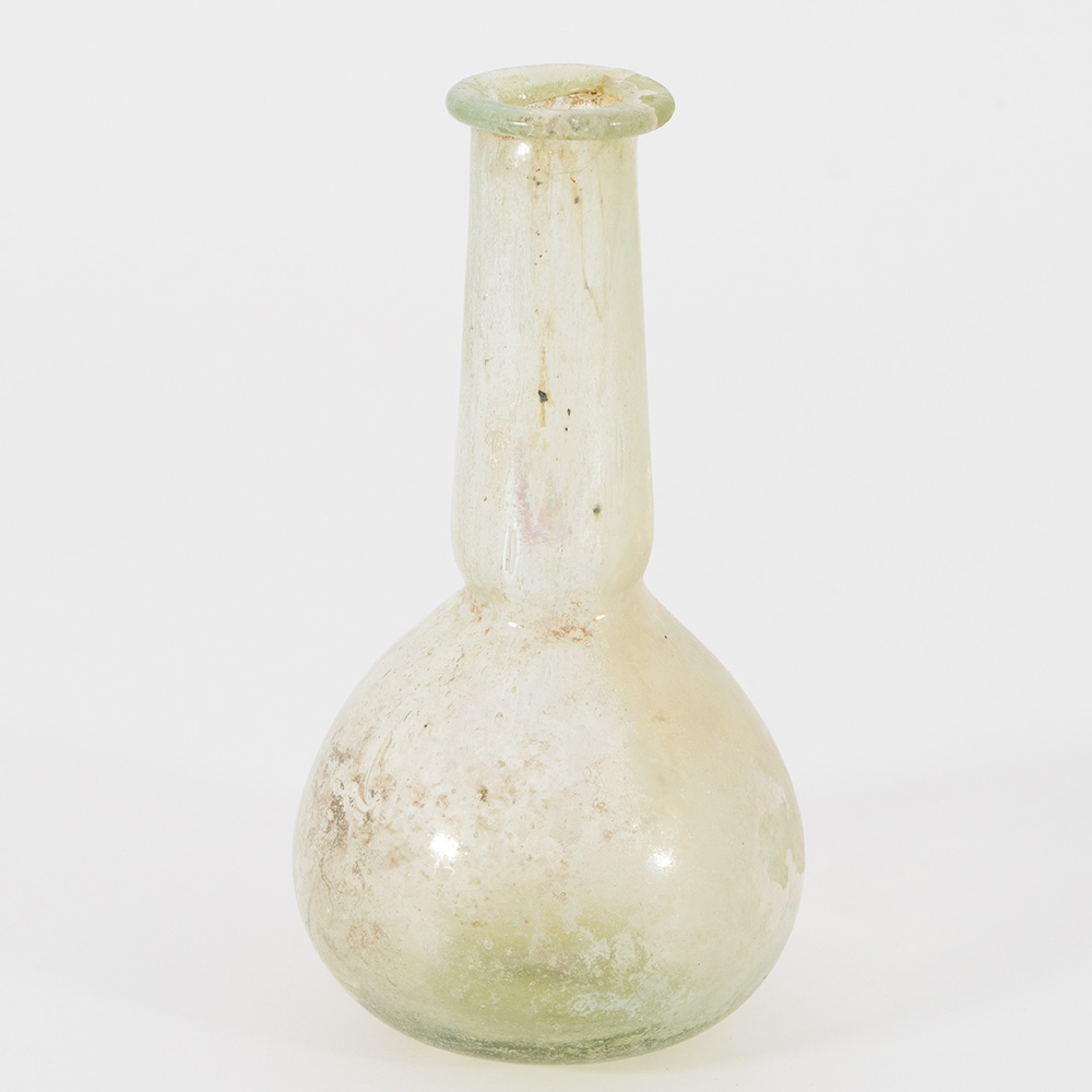 Roman Glass Flask with Bulbous Body AD100-300