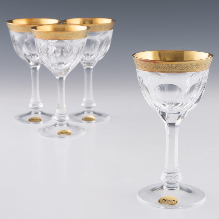 Set of Four Moser Lady Hamilton Liqueur Glasses c1980