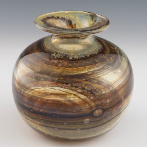 Isle of Wight Studio Glass Tortoiseshell Globe Vase c1978