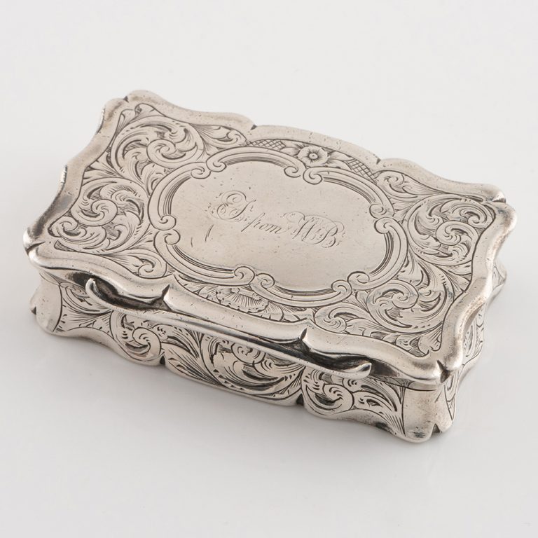 Victorian Silver Snuff Box Birmingham 1857