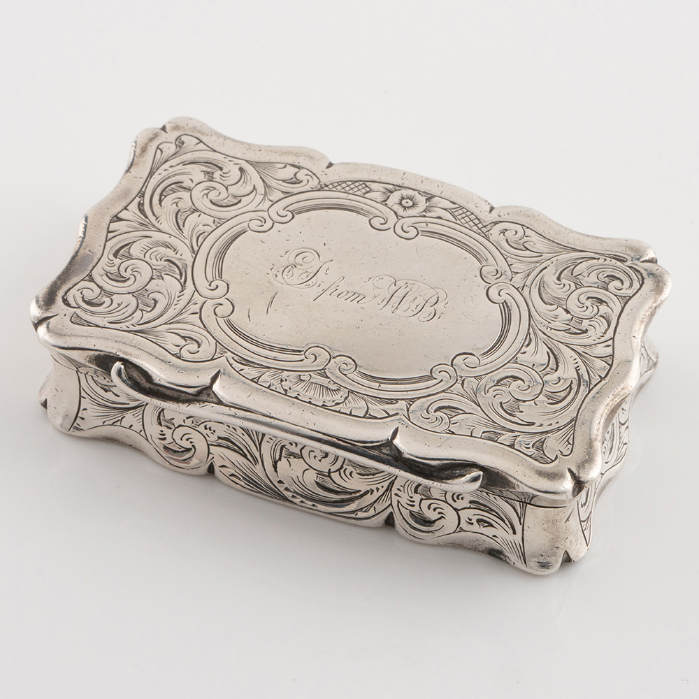 Victorian Silver Snuff Box Birmingham 1857