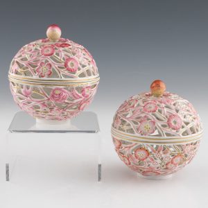 Marcolini Meissen Reticulated Covered Bowls c1800
