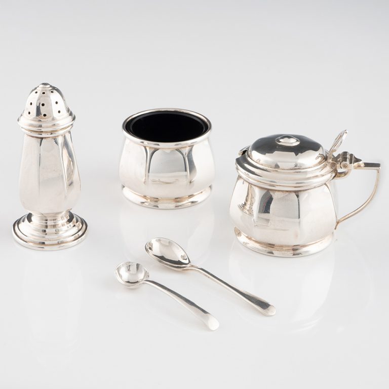 Boxed Silver Condiment Set Birmingham 1979